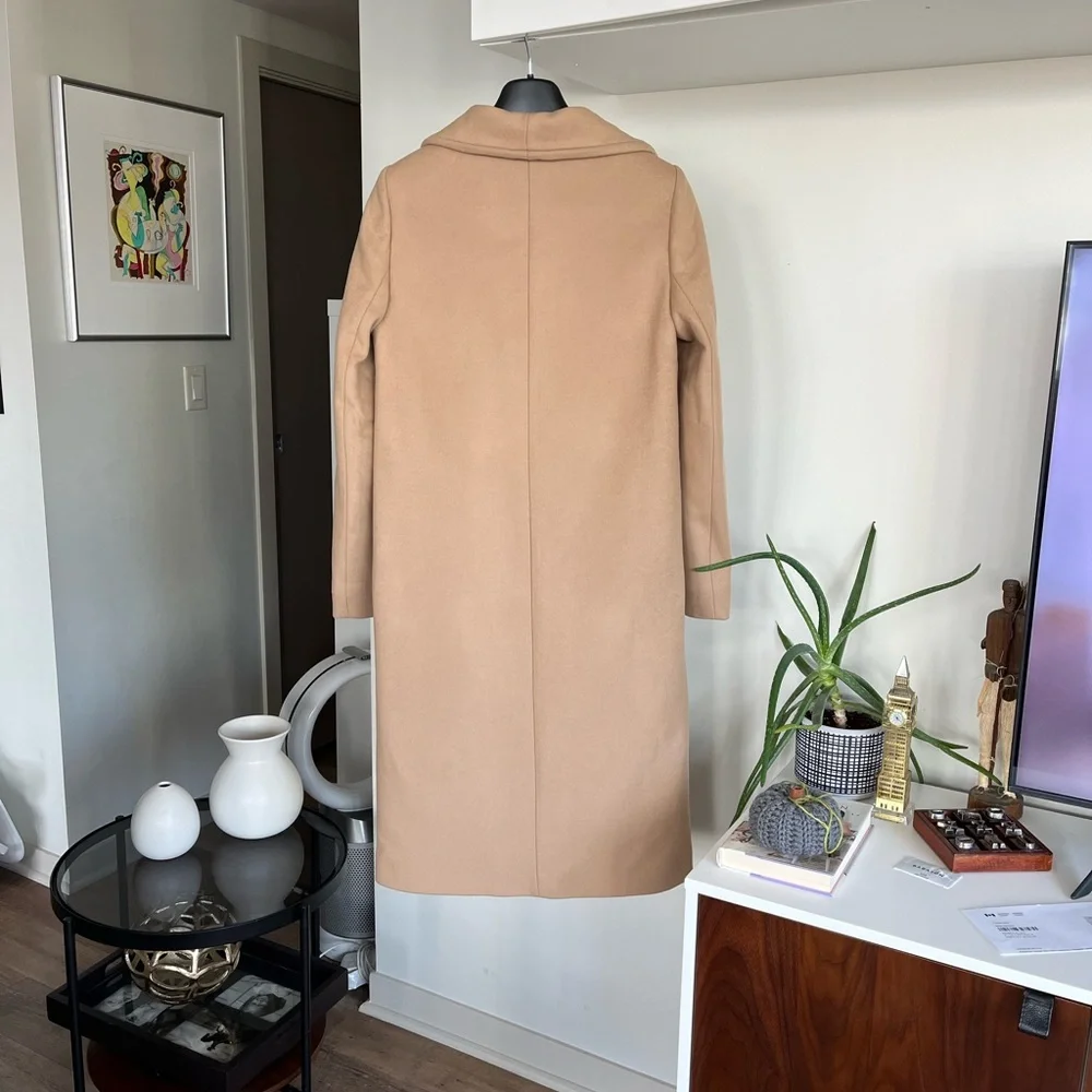 Aritzia Wilfred The Cocoon Long Camel New Elegant Wool Cashmere Coat Size XS - Picture 13 of 17